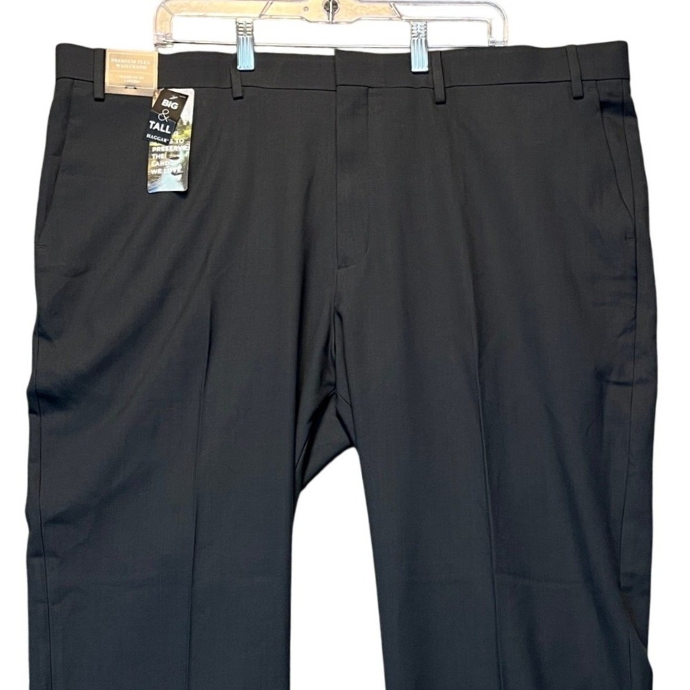 Haggar Premium Comfort Dress Pants Mens 44x29 Charcoal Gray Straight Fit Stretch - Picture 2 of 16